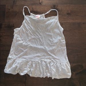 Mossimo Black and White Striped Racerback Tank Top